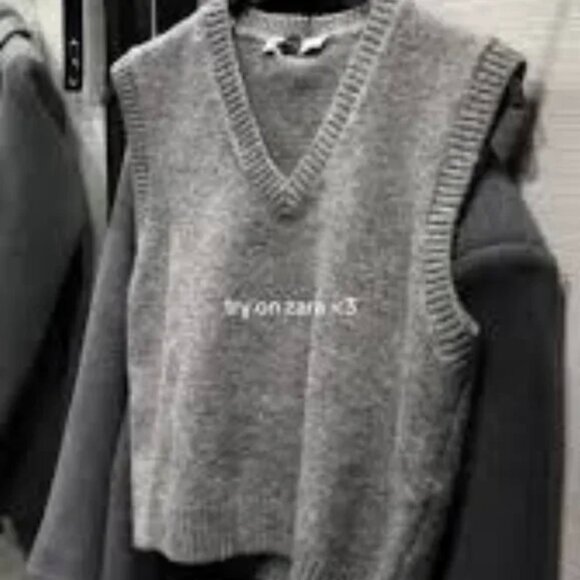 NWT ZARA SOFT KNIT VEST GRAY MARL - Picture 9 of 9